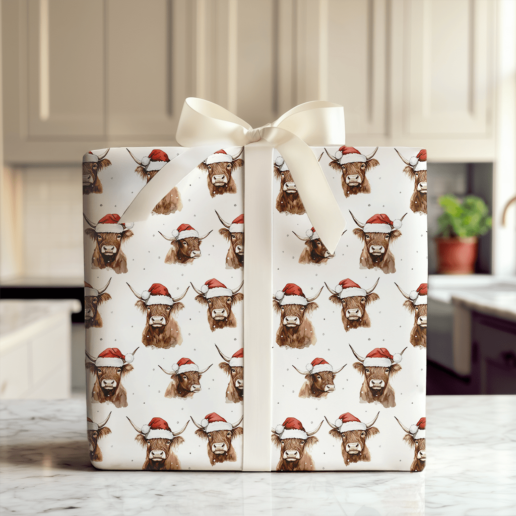 Holiday Highland Cow - Wrapping Paper - Aspen & Arlo