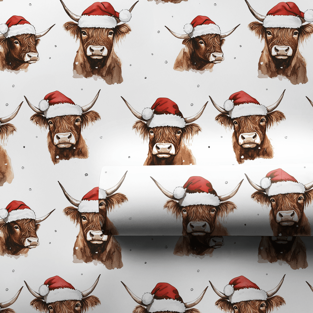 Holiday Highland Cow - Wrapping Paper - Aspen & Arlo