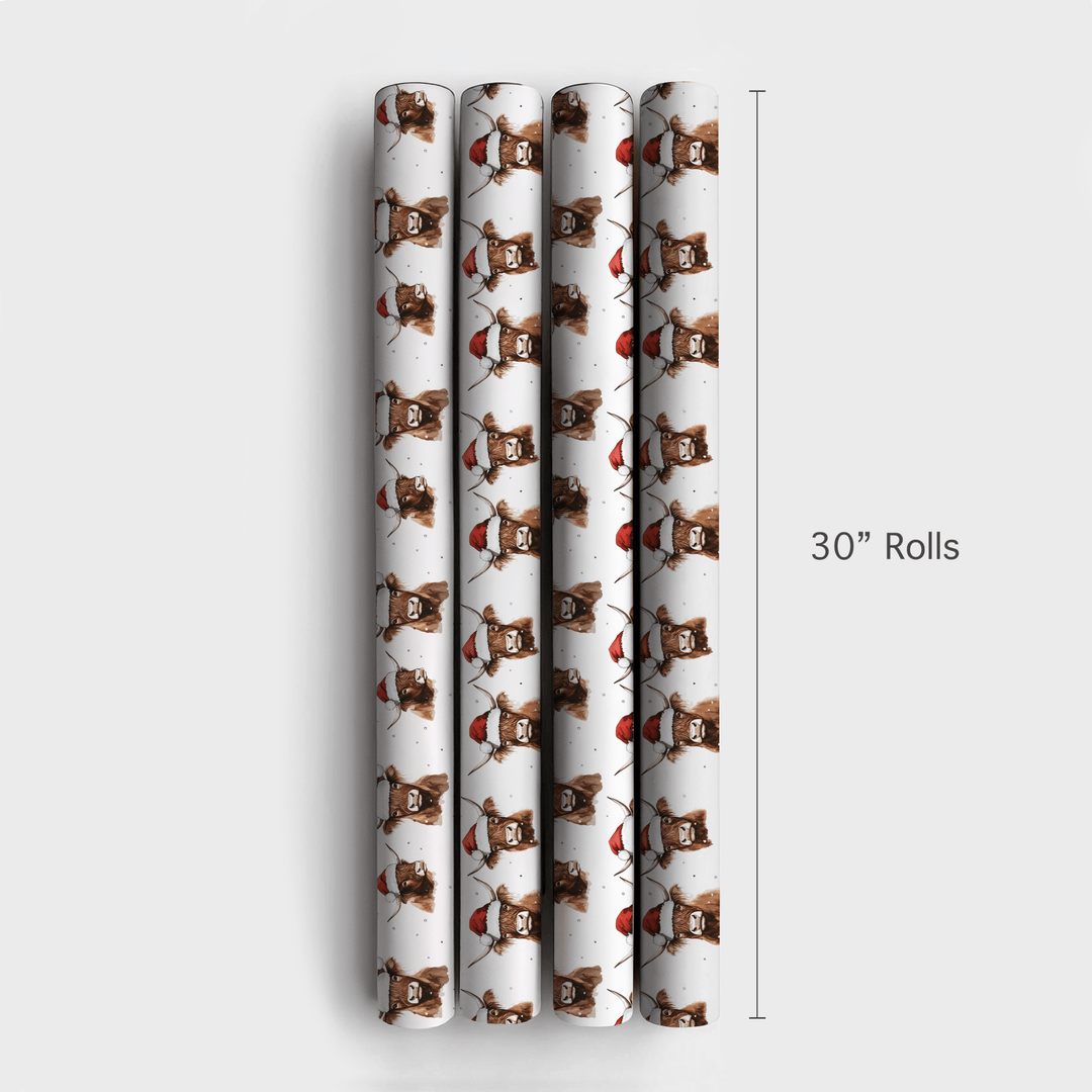 Holiday Highland Cow - Wrapping Paper - Aspen & Arlo