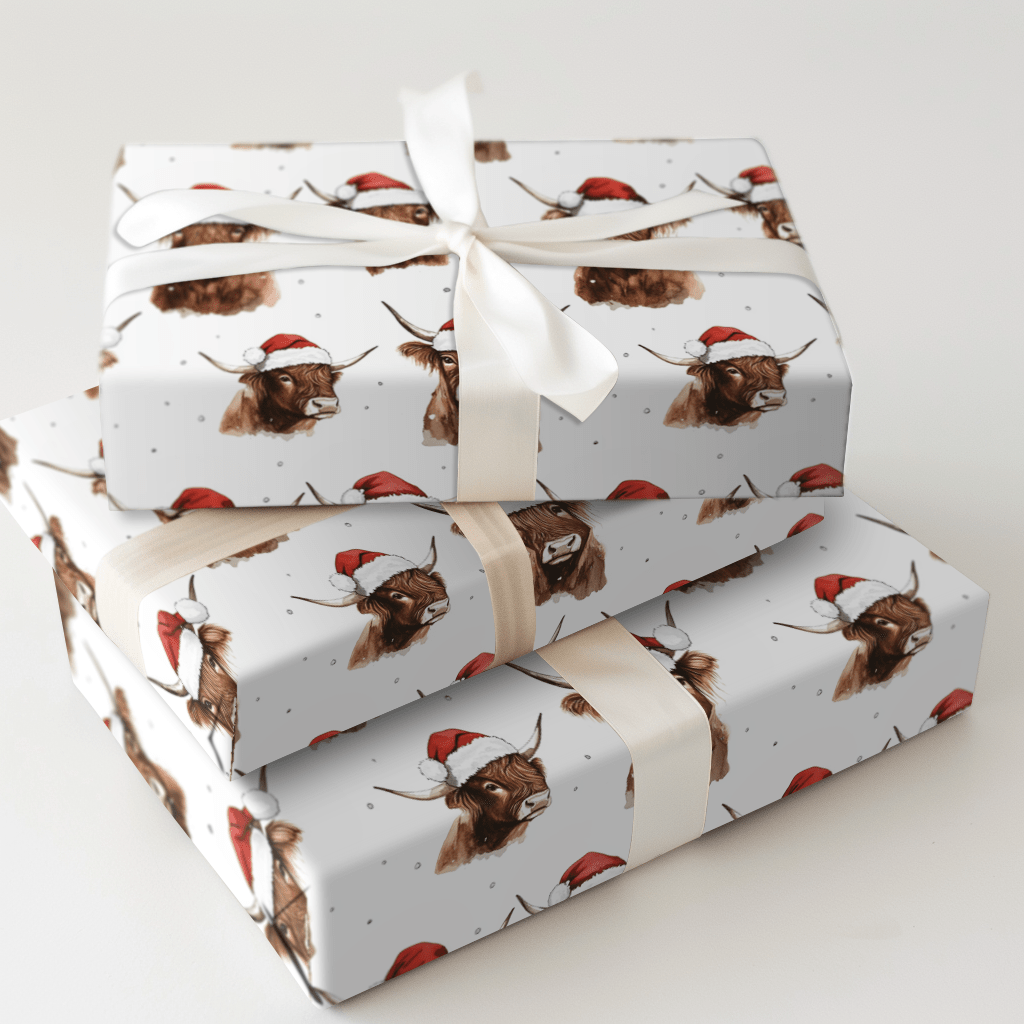 Holiday Highland Cow - Wrapping Paper - Aspen & Arlo