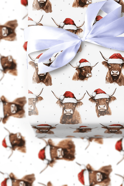 Holiday Highland Cow - Wrapping Paper - Aspen & Arlo
