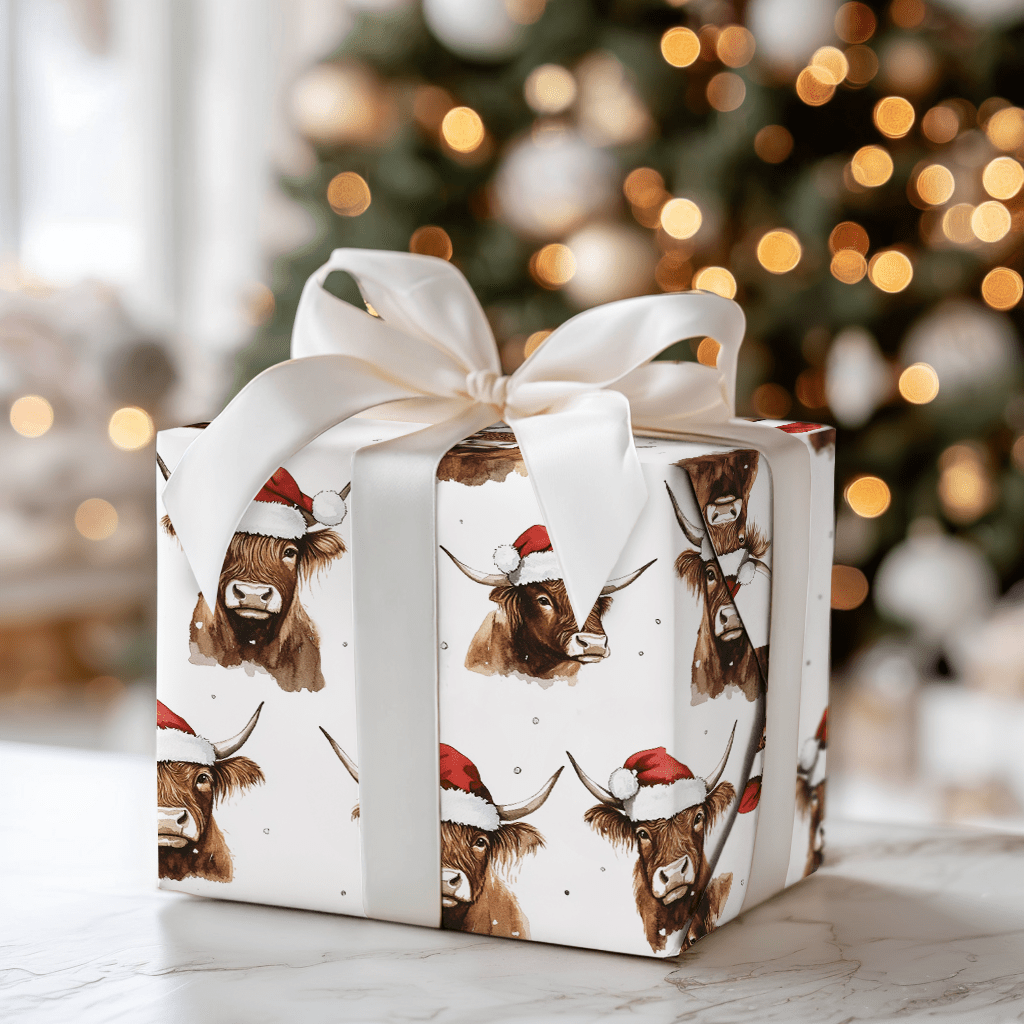 Holiday Highland Cow - Wrapping Paper - Aspen & Arlo