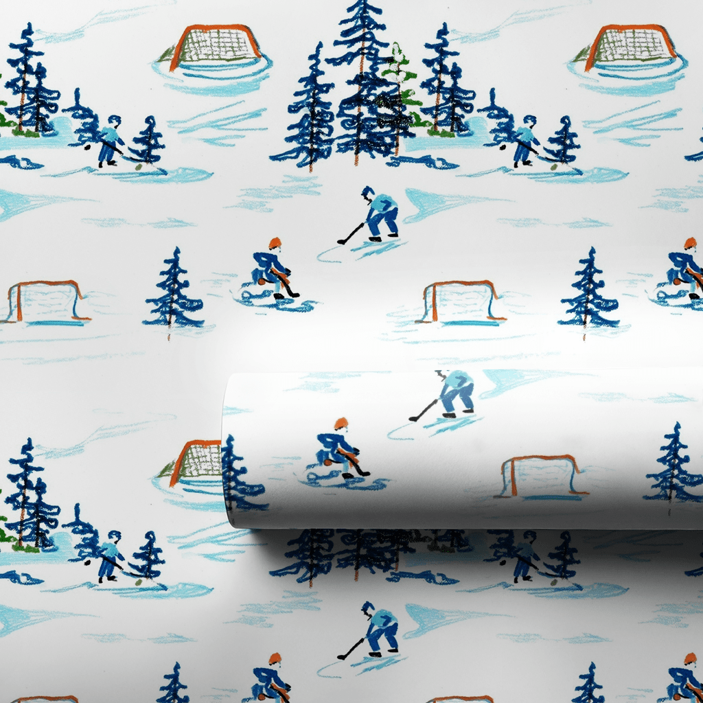 Frosty Faceoff - Wrapping Paper - Aspen & Arlo