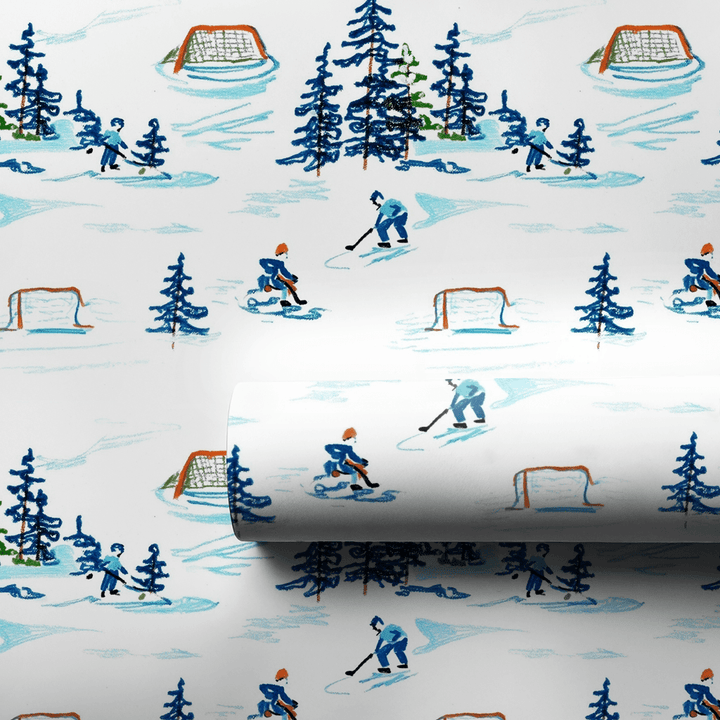Frosty Faceoff - Wrapping Paper - Aspen & Arlo