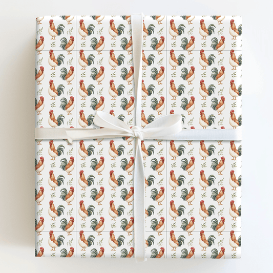 Rooster Time - Wrapping Paper - Aspen & Arlo