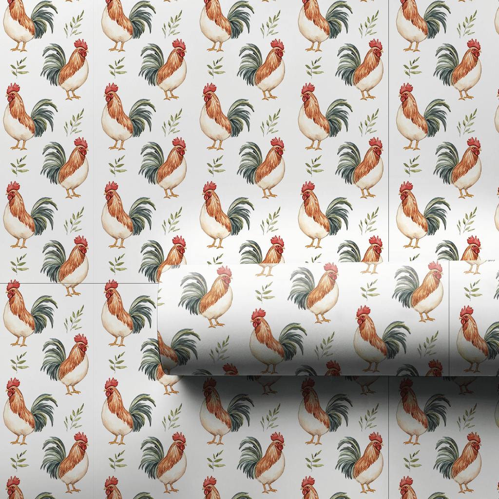 Rooster Time - Wrapping Paper - Aspen & Arlo
