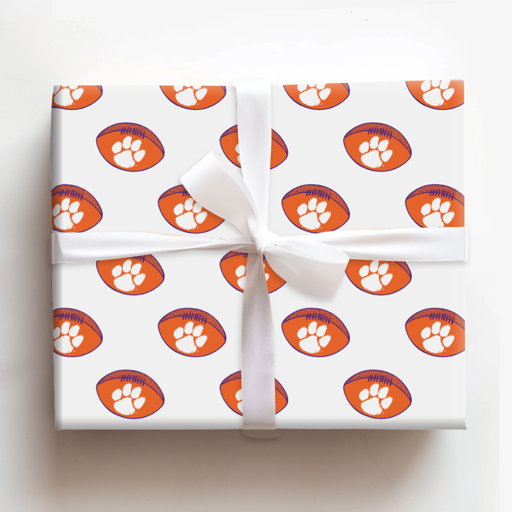 Paws on Football - Wrapping Paper - Aspen & Arlo