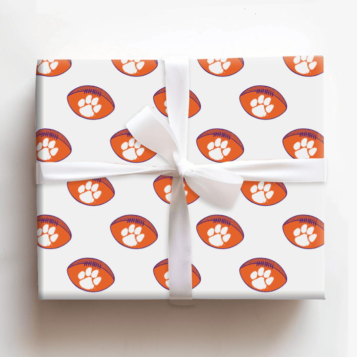 Paws on Football - Wrapping Paper - Aspen & Arlo