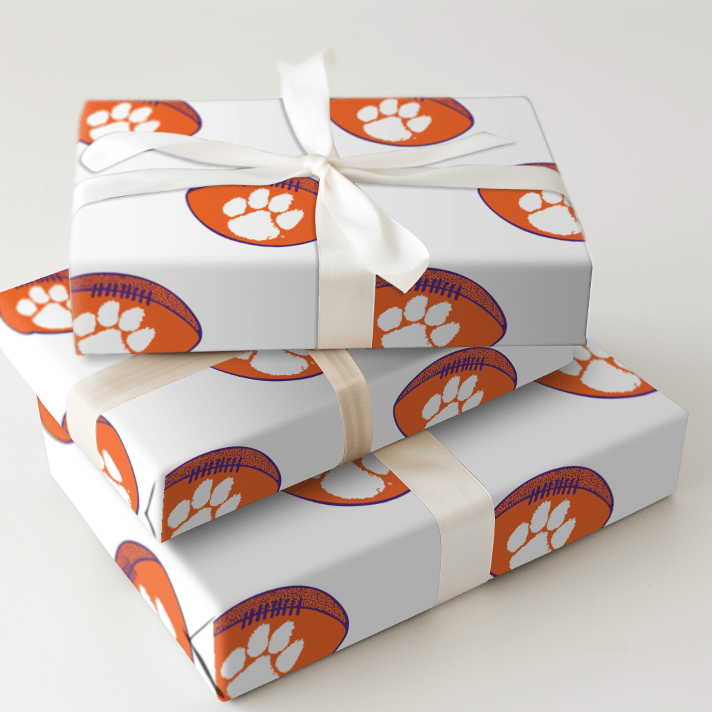 Paws on Football - Wrapping Paper - Aspen & Arlo