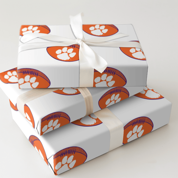 Paws on Football - Wrapping Paper - Aspen & Arlo