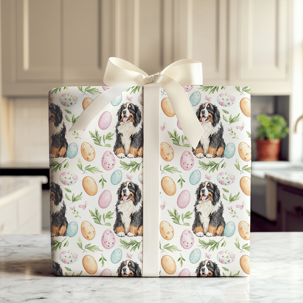 Easter Eggs with the Bernese Mountain Dog - Wrapping Paper - Aspen & Arlo