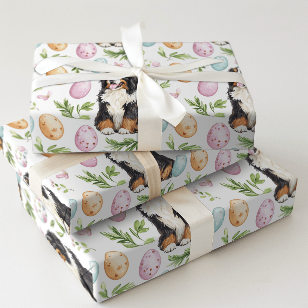 Easter Eggs with the Bernese Mountain Dog - Wrapping Paper - Aspen & Arlo