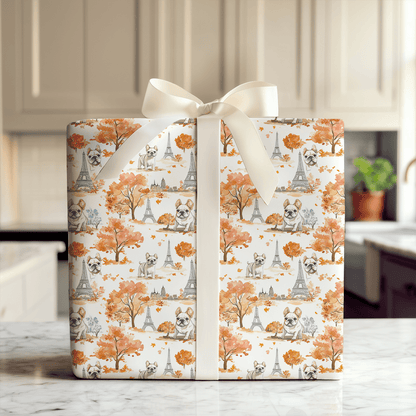 Paris with the Bulldogs - Wrapping Paper - Aspen & Arlo