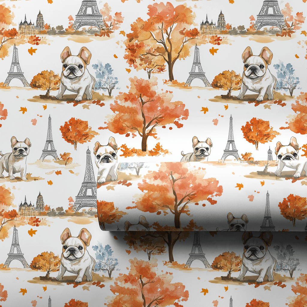 Paris with the Bulldogs - Wrapping Paper - Aspen & Arlo