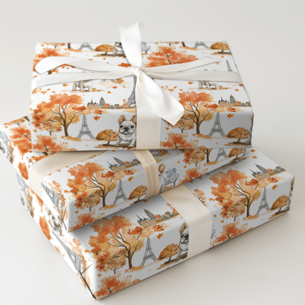 Paris with the Bulldogs - Wrapping Paper - Aspen & Arlo