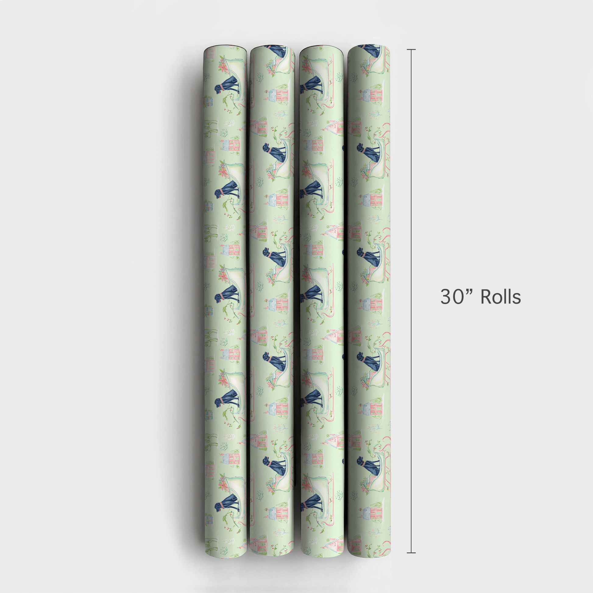 Black Lab Sleigh - Wrapping Paper - Aspen & Arlo