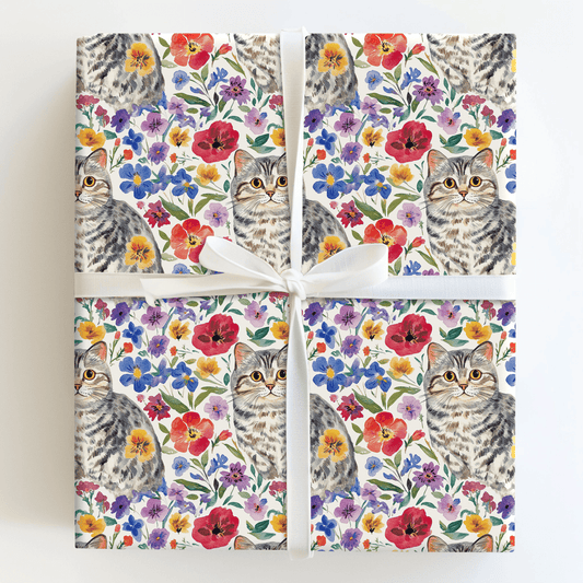Garden Day with the Scottish Fold - Wrapping Paper - Aspen & Arlo