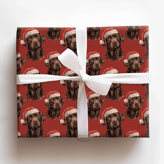 Chocolate Lab Santa - Wrapping Paper - Aspen & Arlo