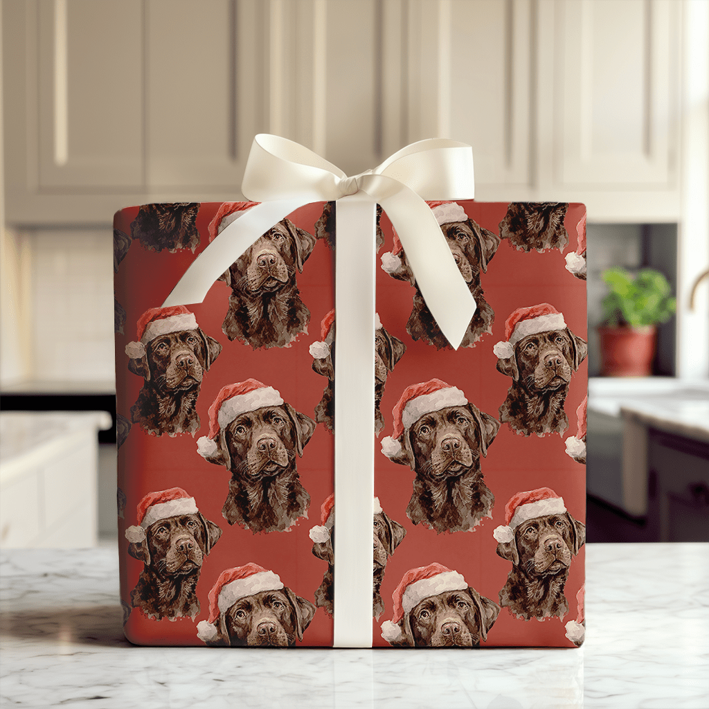 Chocolate Lab Santa - Wrapping Paper - Aspen & Arlo