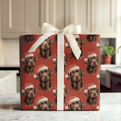 Chocolate Lab Santa - Wrapping Paper - Aspen & Arlo