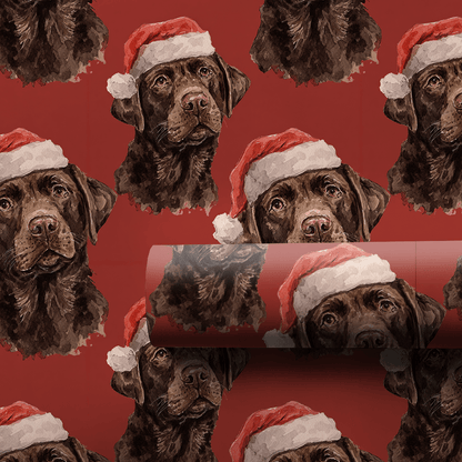 Chocolate Lab Santa - Wrapping Paper - Aspen & Arlo