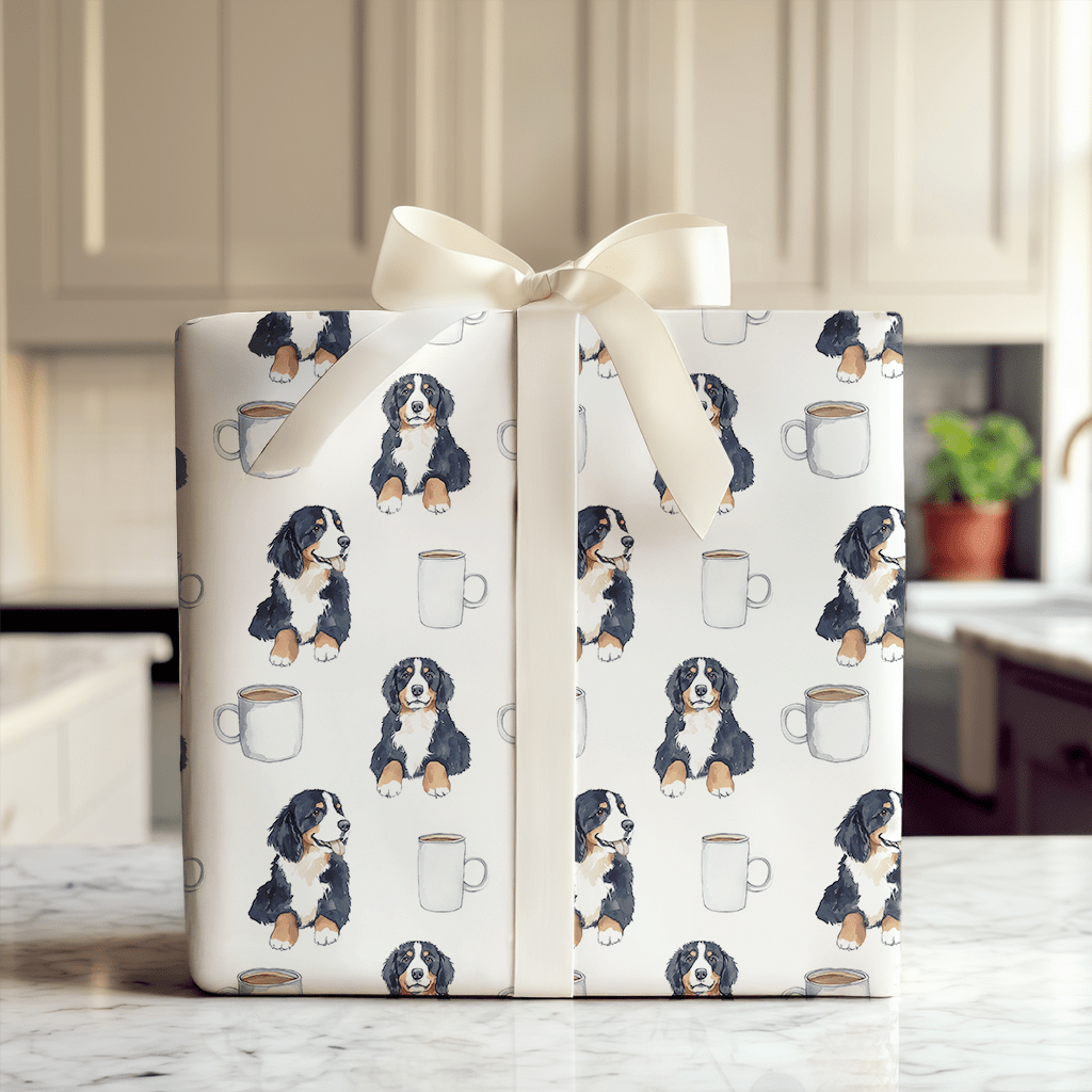 Coffee Day with the Bernese Mountain Dog - Wrapping Paper - Aspen & Arlo