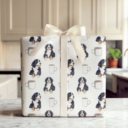 Coffee Day with the Bernese Mountain Dog - Wrapping Paper - Aspen & Arlo