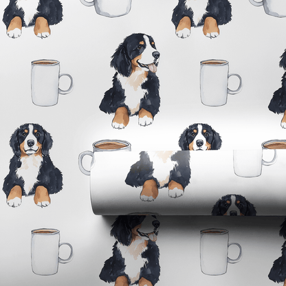 Coffee Day with the Bernese Mountain Dog - Wrapping Paper - Aspen & Arlo