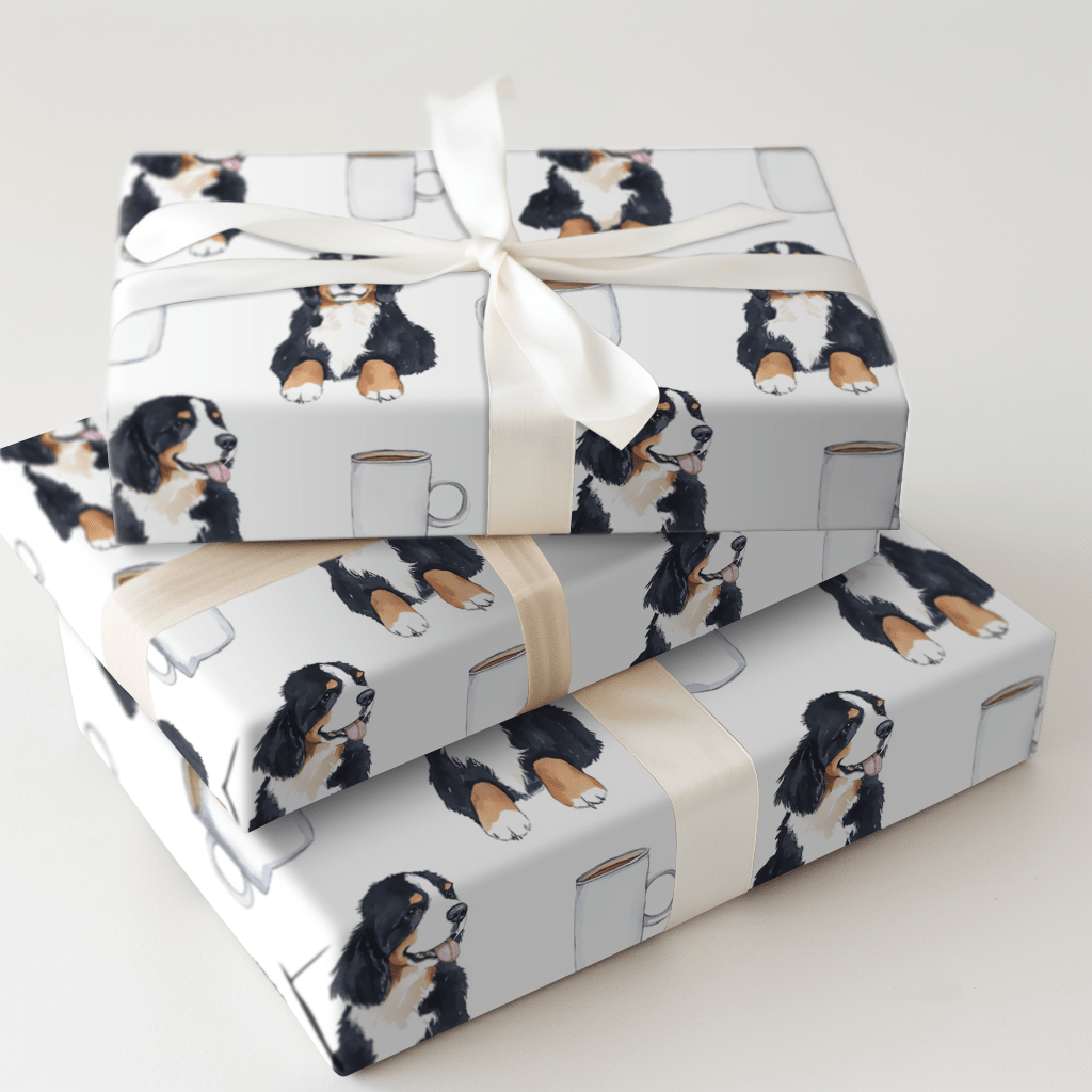 Coffee Day with the Bernese Mountain Dog - Wrapping Paper - Aspen & Arlo