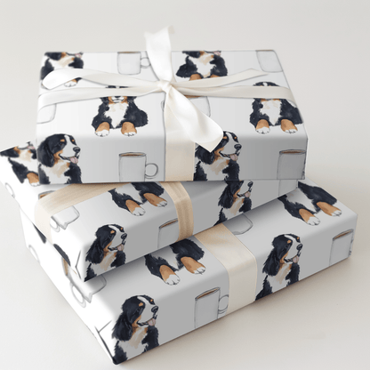 Coffee Day with the Bernese Mountain Dog - Wrapping Paper - Aspen & Arlo