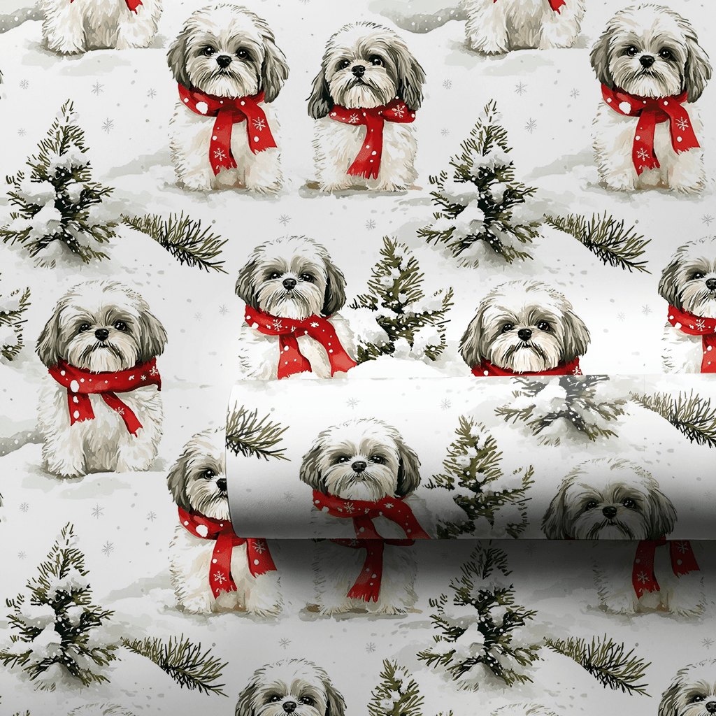 Snow Day for Shih Tzus - Wrapping Paper - Aspen & Arlo