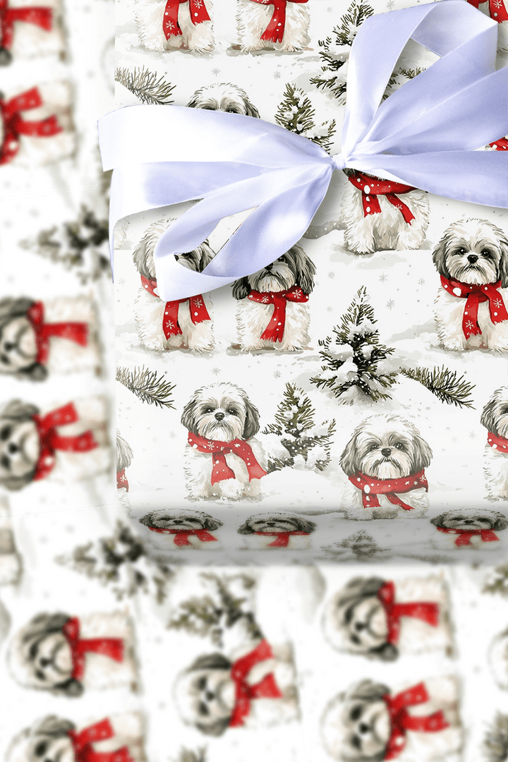 Snow Day for Shih Tzus - Wrapping Paper - Aspen & Arlo