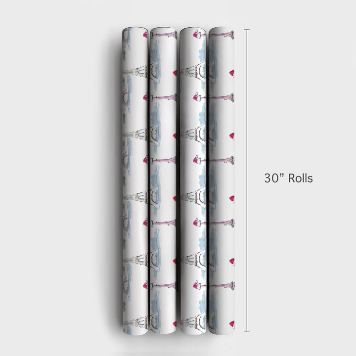 Eiffel Cheer - Wrapping Paper - Aspen & Arlo