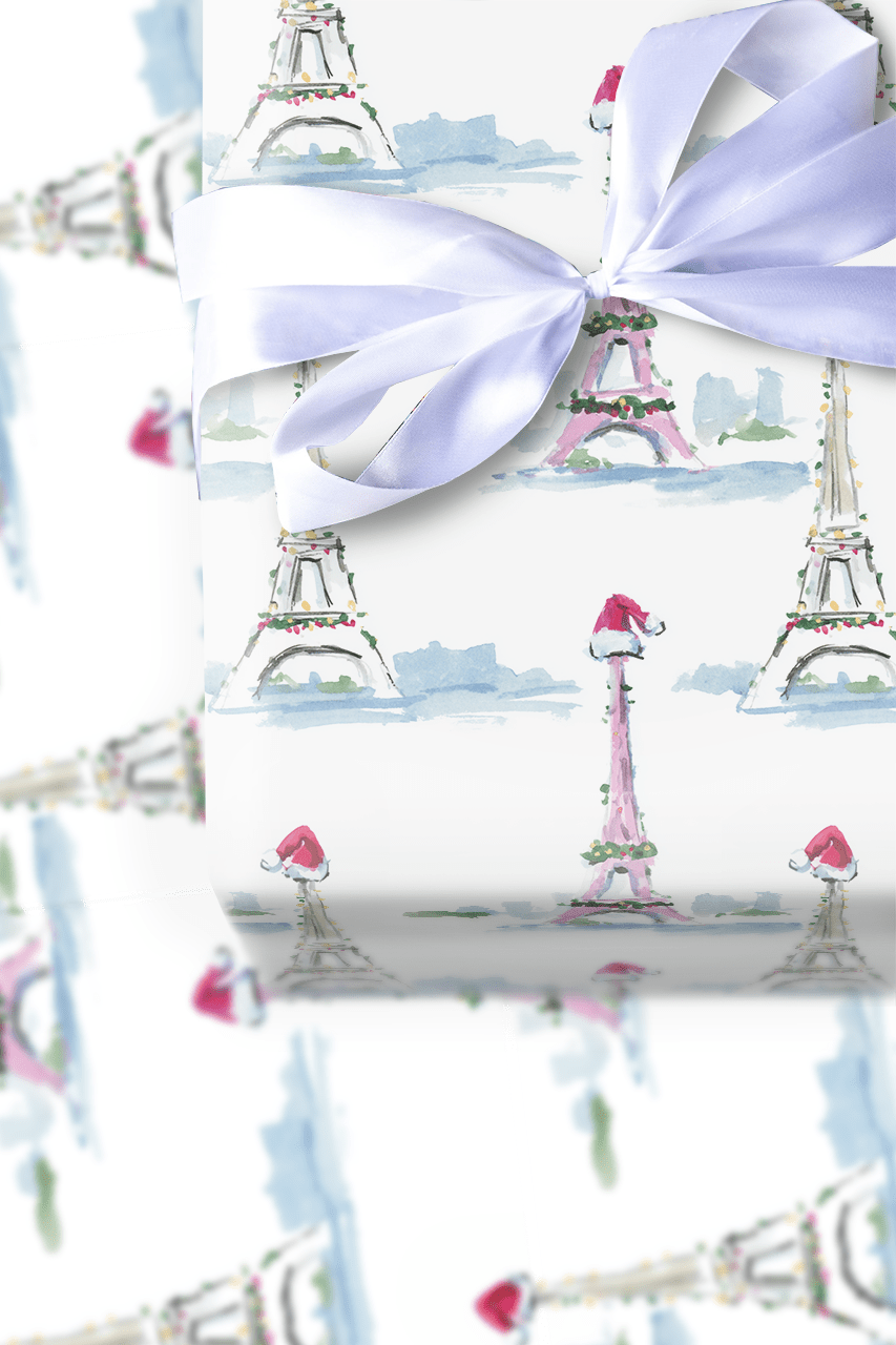 Eiffel Cheer - Wrapping Paper - Aspen & Arlo