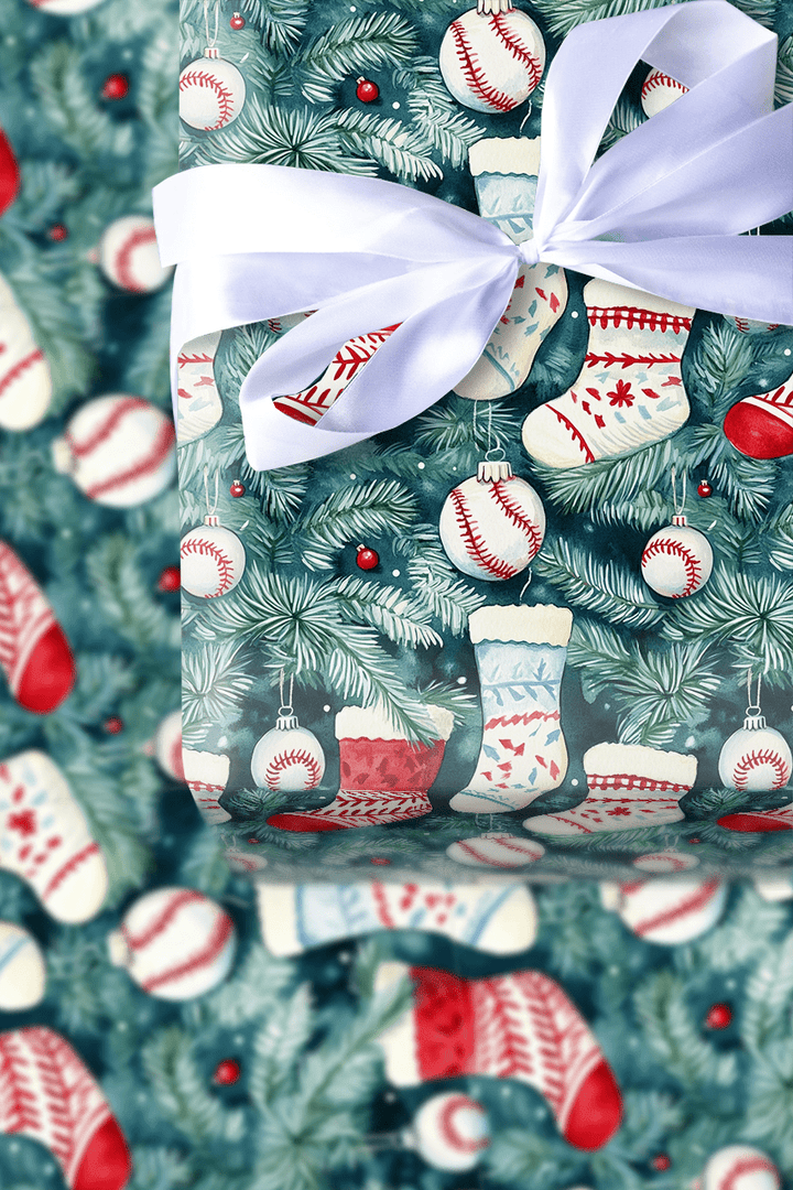Stocking Homeruns - Wrapping Paper - Aspen & Arlo