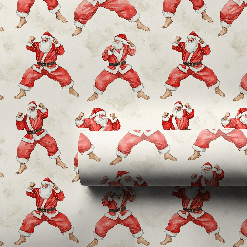 Karate Claus - Wrapping Paper - Aspen & Arlo