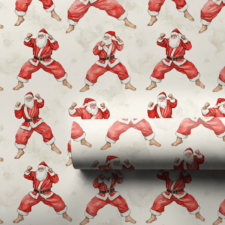 Karate Claus - Wrapping Paper - Aspen & Arlo