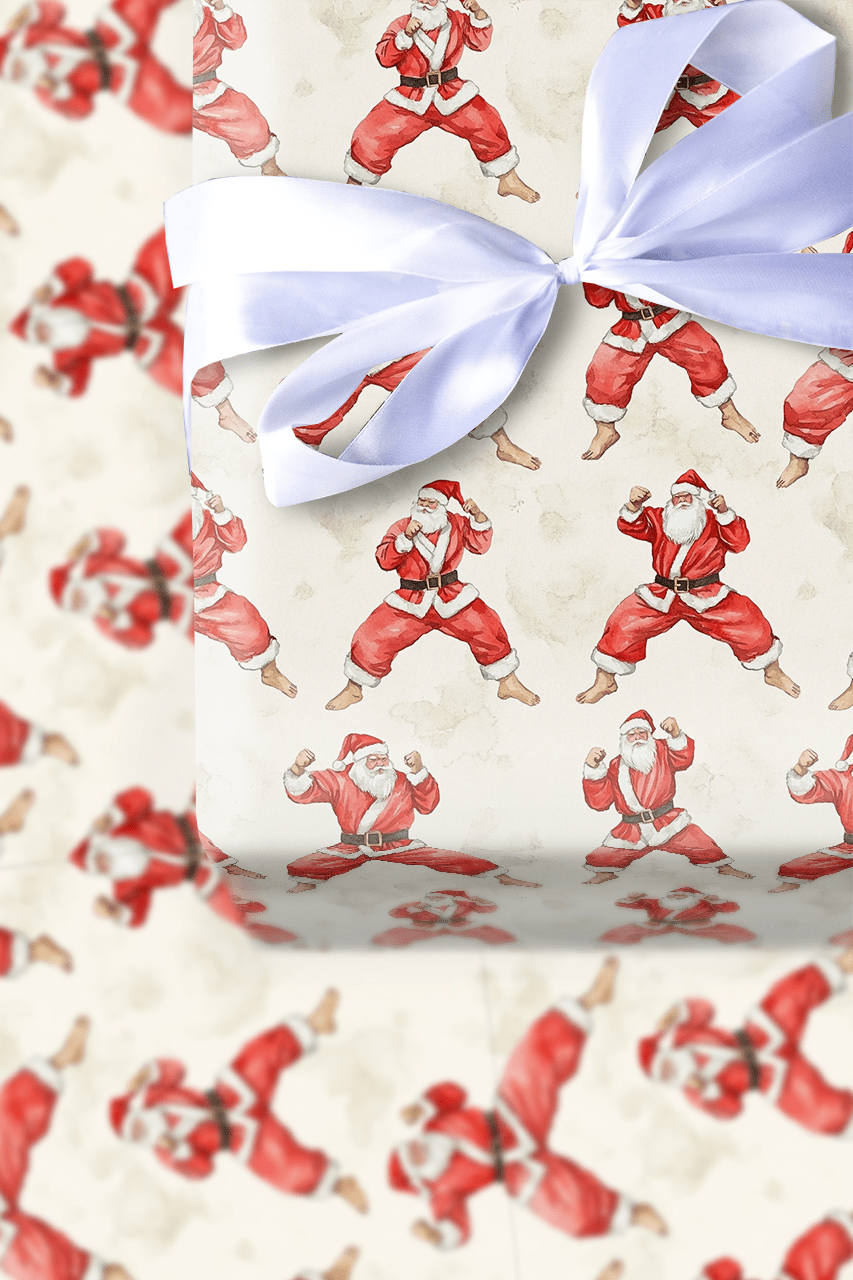 Karate Claus - Wrapping Paper - Aspen & Arlo