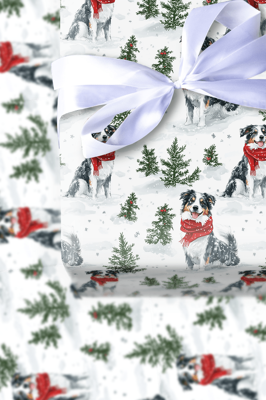 Snow Day for Australian Sheps - Wrapping Paper - Aspen & Arlo