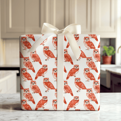 Hoot Red - Wrapping Paper - Aspen & Arlo