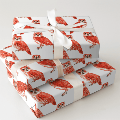 Hoot Red - Wrapping Paper - Aspen & Arlo