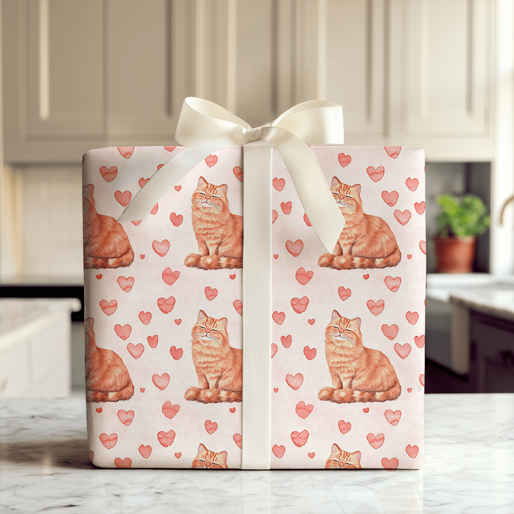 Persian Longhair Valentine - Wrapping Paper - Aspen & Arlo