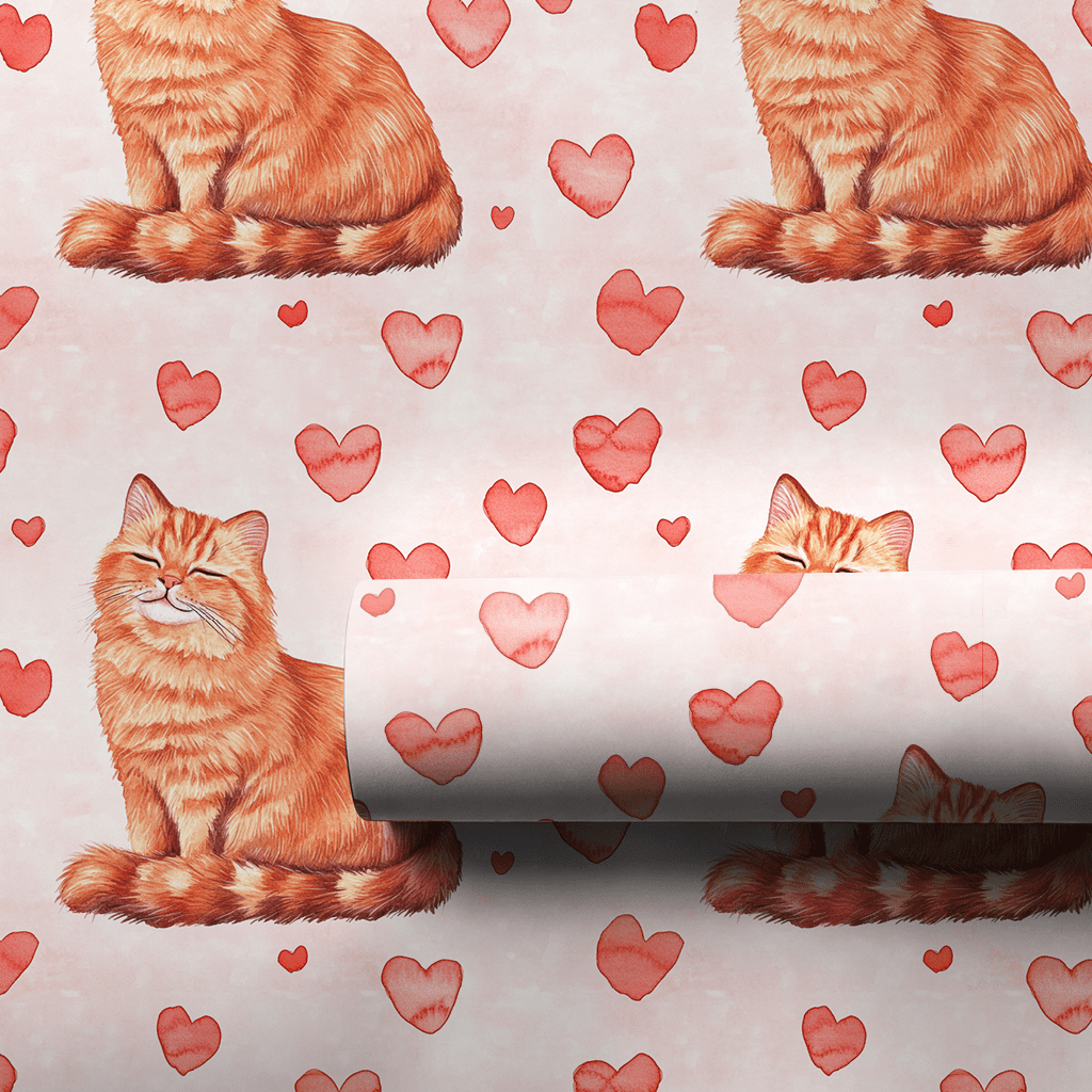 Persian Longhair Valentine - Wrapping Paper - Aspen & Arlo