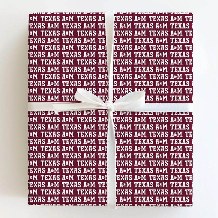 Texas A&M Classic Words - Wrapping Paper - Aspen & Arlo