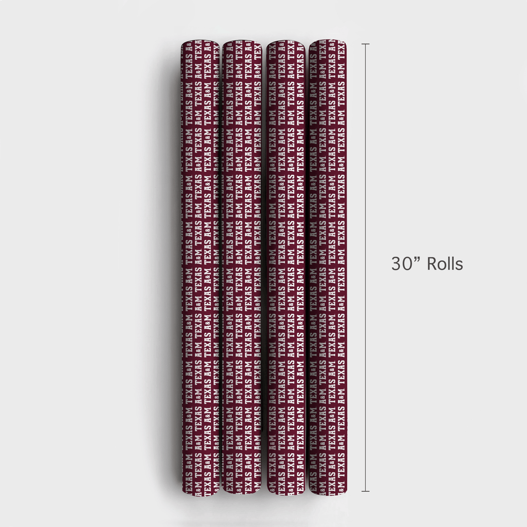 Texas A&M Classic Words - Wrapping Paper - Aspen & Arlo