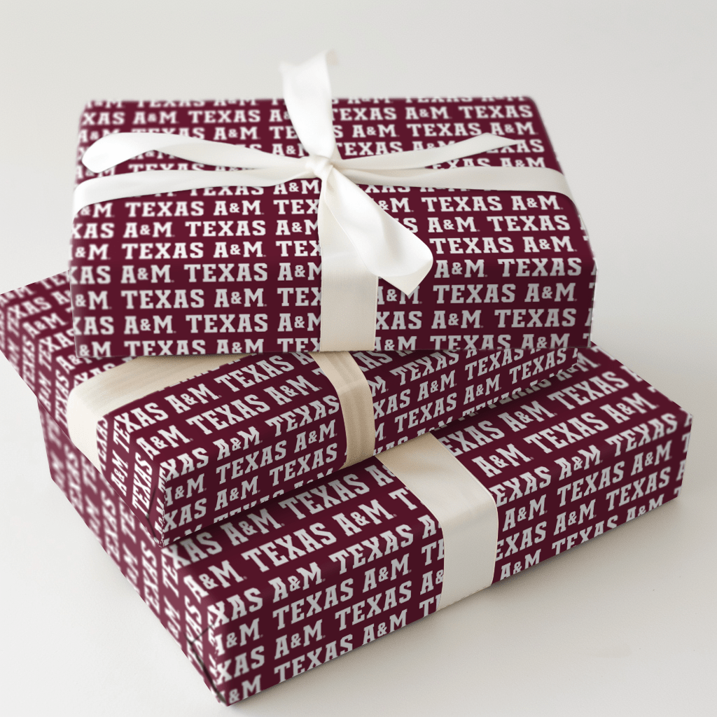 Texas A&M Classic Words - Wrapping Paper - Aspen & Arlo