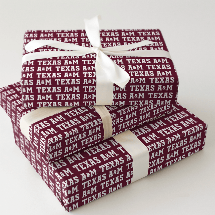Texas A&M Classic Words - Wrapping Paper - Aspen & Arlo