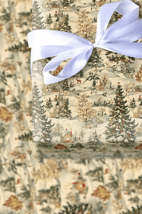 Early Christmas Morning Wrapping Paper: Vintage Christmas Tree Gift ...