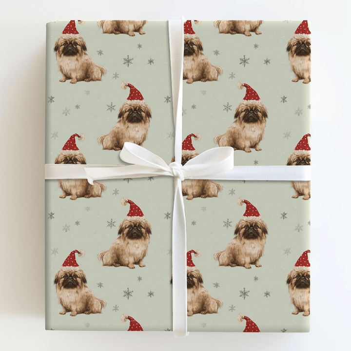 Pekingese & Snowflakes - Wrapping Paper - Aspen & Arlo