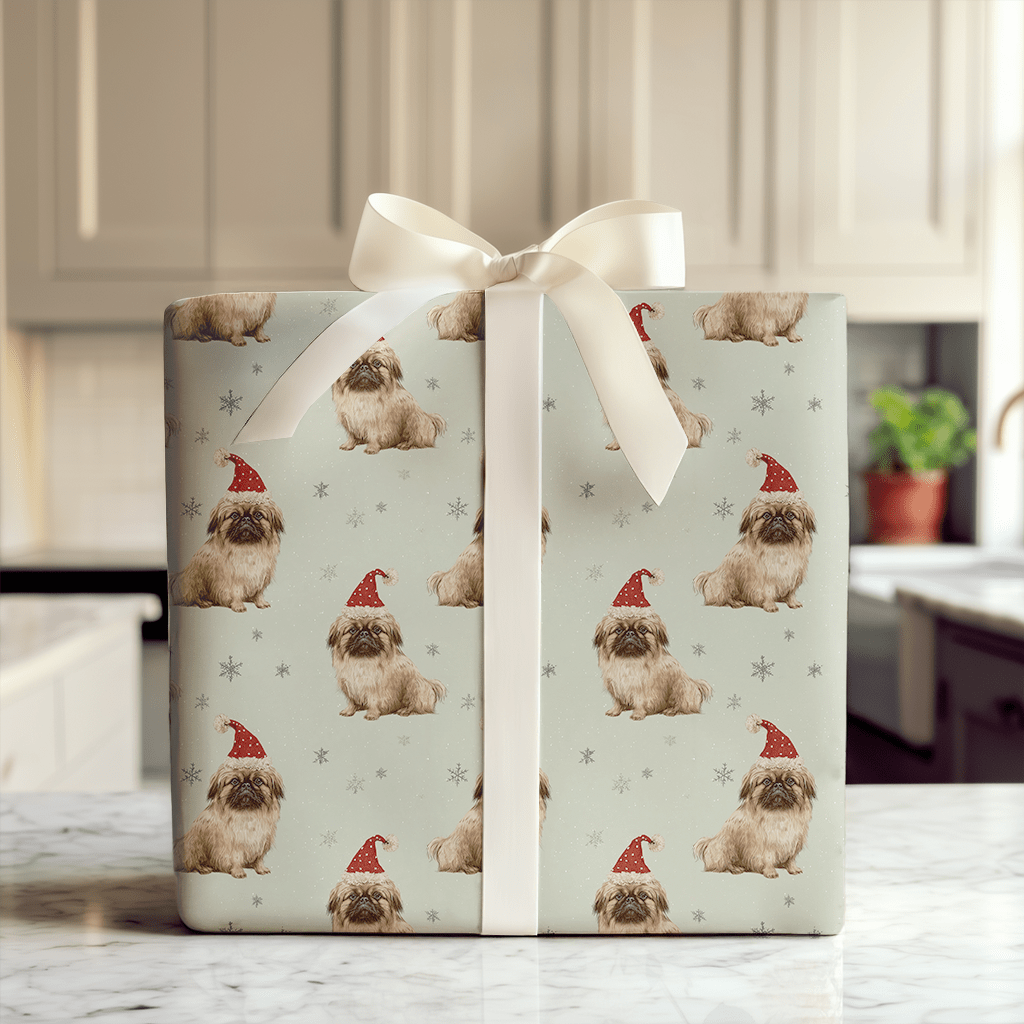 Pekingese & Snowflakes - Wrapping Paper - Aspen & Arlo